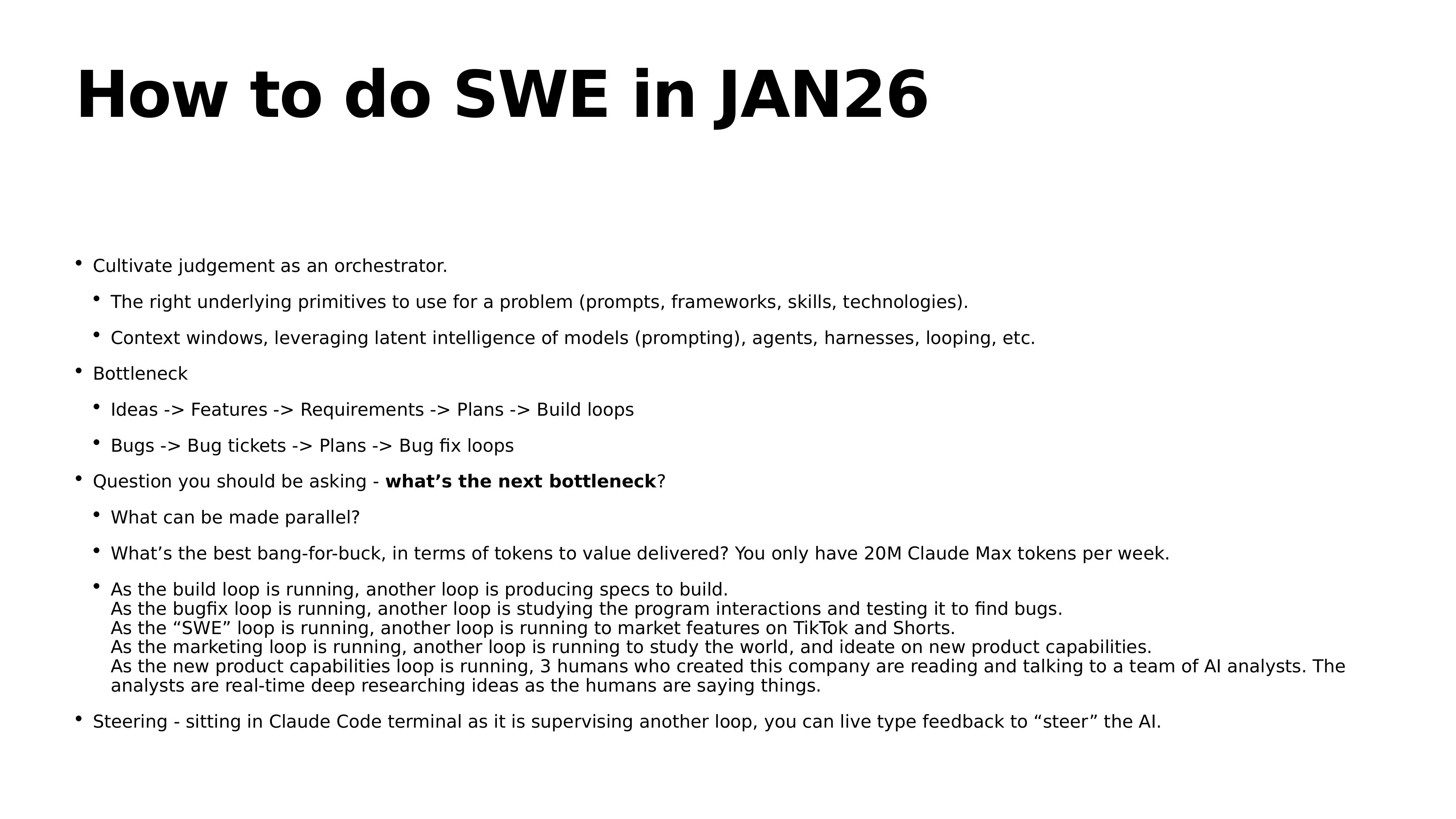 How to Do SWE in JAN26
